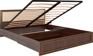 Кровать с механизмом двуспальная Беатрис М11 с мягким изголовьем (Орех Гепланкт) в Пскове