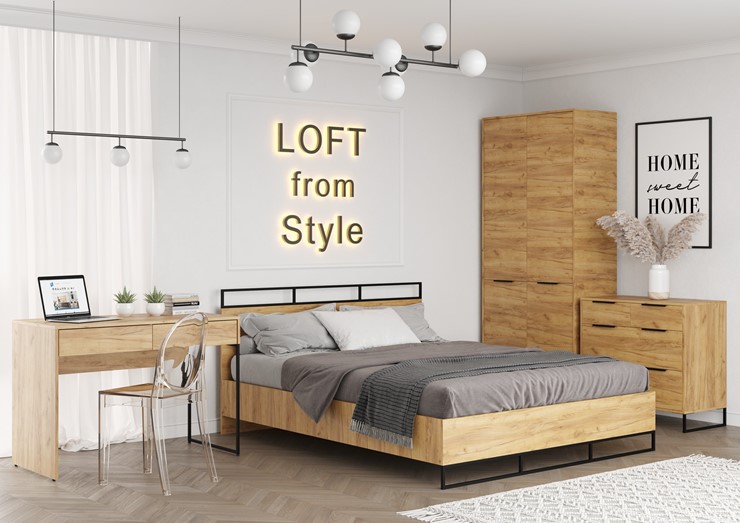 Набор мебели для спальни Loft, Дуб крафт золотой в Пскове - изображение