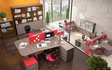 Набор мебели в офис Xten для двух сотрудников с тумбочками в Пскове - предосмотр 3