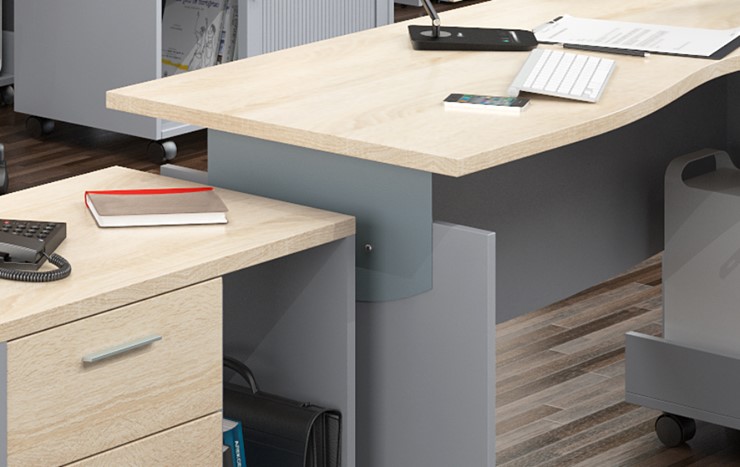 Офисный комплект мебели OFFIX-NEW для 4 сотрудников с двумя шкафами в Пскове - изображение 2