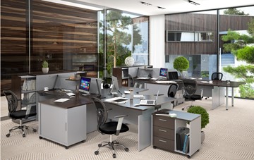 Мебель для персонала OFFIX-NEW для двух сотрудников и руководителя в Пскове - предосмотр 1