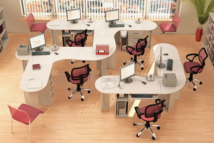 Офисный набор мебели Классик для 5 сотрудников в Пскове - изображение