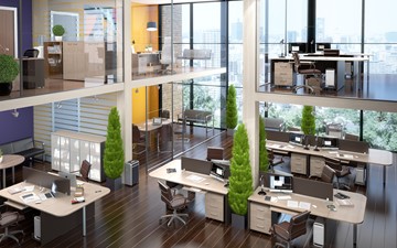 Офисный набор мебели Xten в опенспэйс для четырех сотрудников в Пскове