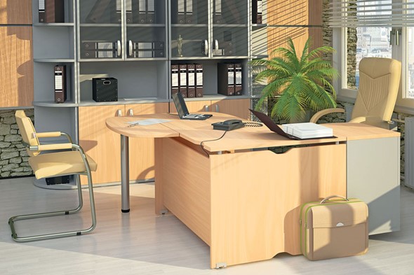 Офисный комплект мебели Милан для руководителя отдела в Пскове - изображение