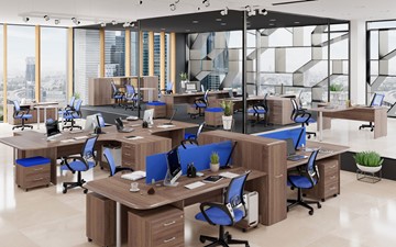 Офисный комплект мебели Wave 1, два рабочих места в Пскове