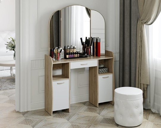 Столик туалетный София Т2, цвет Дуб сонома/Белый в Пскове - изображение