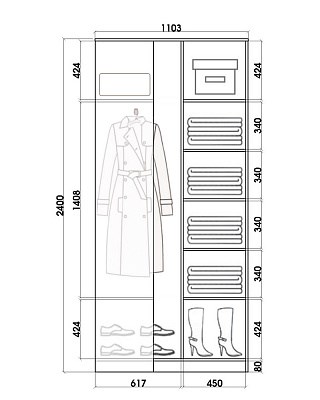Детский угловой шкаф-купе Хит-У-24-4-77-28, Мишка в интерьере, Дуб сонома в Пскове - изображение 2