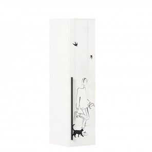 Шкаф 1-створчатый Джоли Тип 2 ЛД 535.020, Серый шелк в Пскове