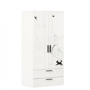 Шкаф двухстворчатый комбинированный Джоли ЛД 535.040, Серый шелк в Пскове