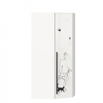 Шкаф распашной угловой Джоли 45 ЛД 535.030, Серый шелк в Пскове - изображение
