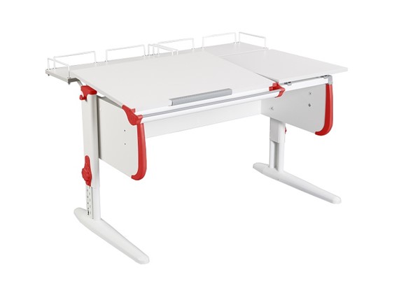 Детский стол-трансформер 1/75-40 (СУТ.25) + Polka_z 1/600 (2шт) белый/серый/Красный в Пскове - изображение