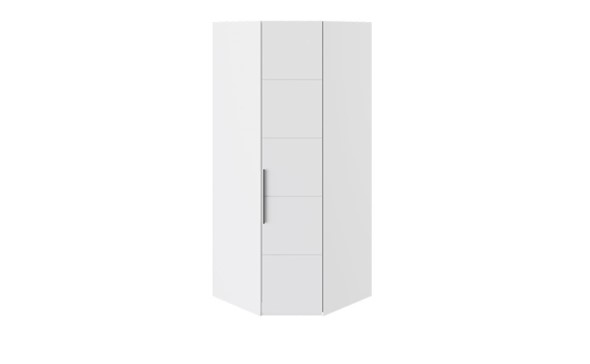 Распашной угловой шкаф Наоми, цвет Белый глянец, Джут СМ-208.07.06 в Пскове - изображение