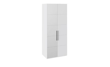 Распашной шкаф Наоми с 1 зеркальной левой дверью, цвет Белый глянец СМ-208.07.04 L в Пскове