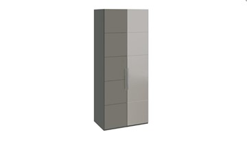 Распашной шкаф Наоми с 1 зеркальной правой дверью, цвет Фон серый, Джут СМ-208.07.04 R в Пскове