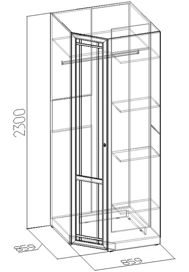 Угловой шкаф Sherlock 63+ фасад стандарт, Дуб Сонома в Пскове - изображение 2