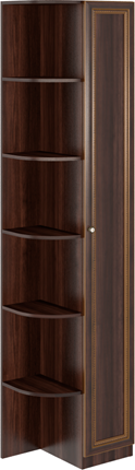 Угловой шкаф-стеллаж Беатрис М14 правый (Орех Гепланкт) в Пскове - изображение