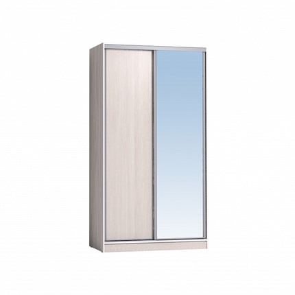 Шкаф 2-х дверный 1200 Домашний Зеркало/ЛДСП, Бодега Светлый в Пскове - изображение