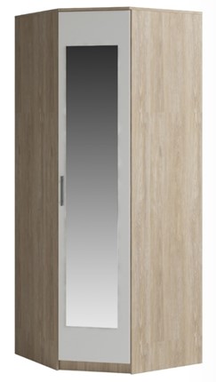 Шкаф угловой Светлана, с зеркалом, белый/дуб сонома в Пскове - изображение