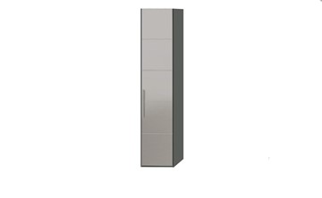 Распашной шкаф Наоми с зеркальной дверью правый, цвет Фон серый, Джут  СМ-208.07.02 R в Пскове