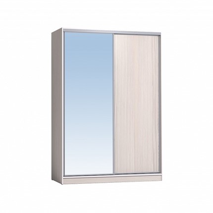 Шкаф 2-х дверный 1600 Домашний Зеркало/ЛДСП, Бодега светлый в Пскове - изображение