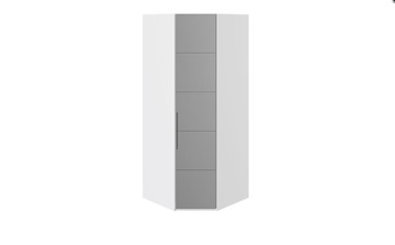 Распашной угловой шкаф Наоми с зеркальной правой дверью, цвет Белый глянец СМ-208.07.07 R в Пскове - предосмотр