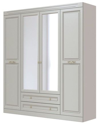 Шкаф четырехдверный в спальню Олимп ШР-4 (Фисташковый) 2 зеркала в Пскове - изображение