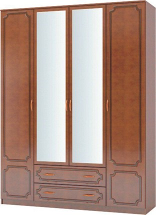 Шкаф четырехстворчатый Лак ШР-4 (Орех) в Пскове - изображение