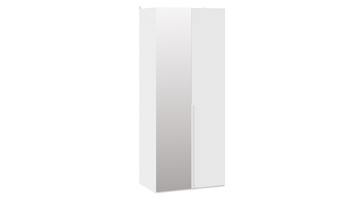 Шкаф с 1 глухой и 1 зеркальной дверями Порто (580) СМ-393.07.005 (Белый жемчуг/Белый софт) в Пскове