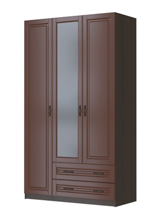 Шкаф трехстворчатый в спальню Кантри лак орех ШР-3, с 1 зеркалом в Пскове - изображение