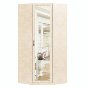 Распашной угловой шкаф Александрия с зеркалом ЛД 625.062, Рустика/Кожа Ленто в Пскове