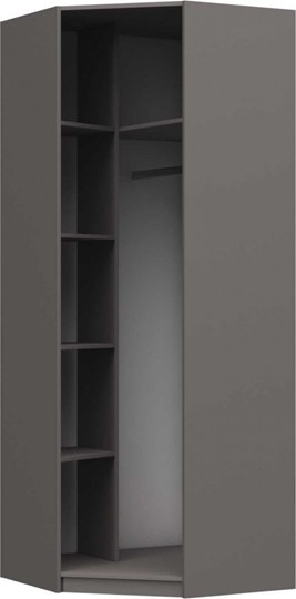 Распашной шкаф угловой Вива с зеркалом, Мокко глянец / Текстиль в Пскове - изображение 1
