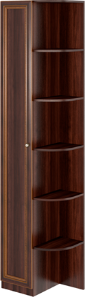 Угловой шкаф-стеллаж Беатрис М13 левый (Орех Гепланкт) в Пскове - изображение