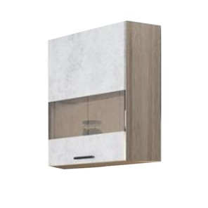 Шкаф кухонный со стеклом Модус, Ш500с/720, цемент светлый в Пскове
