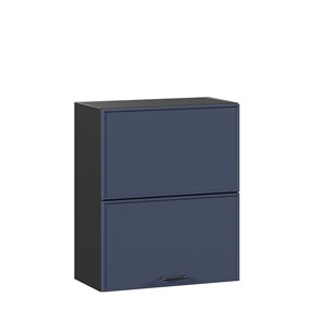 Навесной горизонтальный шкаф 600 комбинированный Индиго ЛД 298.970.000.167, Чёрный/Тёмно-синий в Пскове