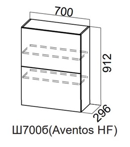 Навесной кухонный шкаф Модерн New барный, Ш700б(Aventos HF)/912, МДФ в Пскове