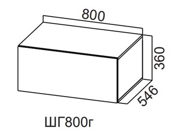 Навесной кухонный шкаф Модерн New, ШГ800г/360, МДФ в Пскове