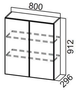 Распашной кухонный шкаф Стайл, Ш800/912, МДФ в Пскове