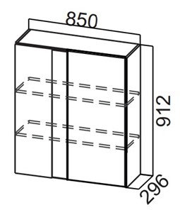 Угловой шкаф на кухню Стайл, Ш850у/912, МДФ в Пскове