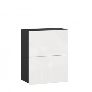 Кухонный навесной шкаф 600 горизонтальный Шервуд, ЛД 281.970.000.085, черный/белый глянец в Пскове