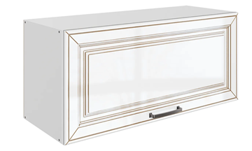 Кухонный шкаф Атланта L800 Н360 (1 дв. гл.) эмаль (белый/белый глянец патина золото) в Пскове
