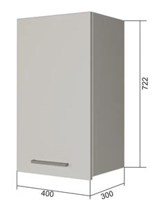 Кухонный навесной шкаф В7 40, Сатин/Белый в Пскове