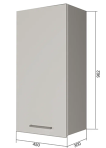 Навесной кухонный шкаф В9 45, Сатин/Белый в Пскове