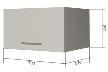 Кухонный навесной шкаф ВГ50Г, Белое гладкое Ламарти/Антрацит в Пскове
