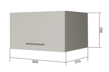 Навесной шкаф ВГ60Г, Белое гладкое Ламарти/Антрацит в Пскове