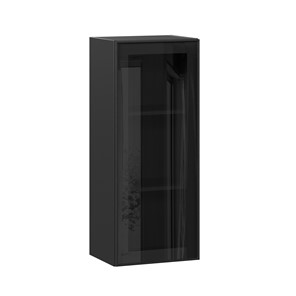 Шкаф кухонный высокий со стеклом 400 Индиго ЛД 298.420.000.068, Чёрный/Чёрный в Пскове