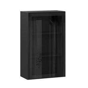 Кухонный шкаф высокий со стеклом 600 Индиго ЛД 298.450.000.170, Чёрный/Чёрный в Пскове