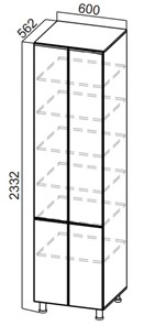 Шкаф-пенал распашной Стайл, П600г(2332), МДФ в Пскове
