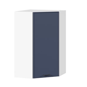 Настенный угловой шкаф высокий Индиго ЛД 298.620.000.117, Белый/Тёмно-синий в Пскове