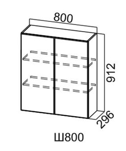 Кухонный навесной шкаф Модус, Ш800/912, цемент светлый в Пскове