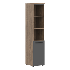 Шкаф колонна высокая с глухой малой дверью MORRIS TREND Антрацит/Кария Пальмира MHC 42.5 (429х423х1956) в Пскове